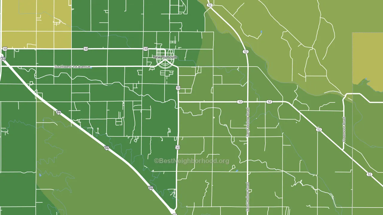 New Plymouth, ID block-group voter-turnout map