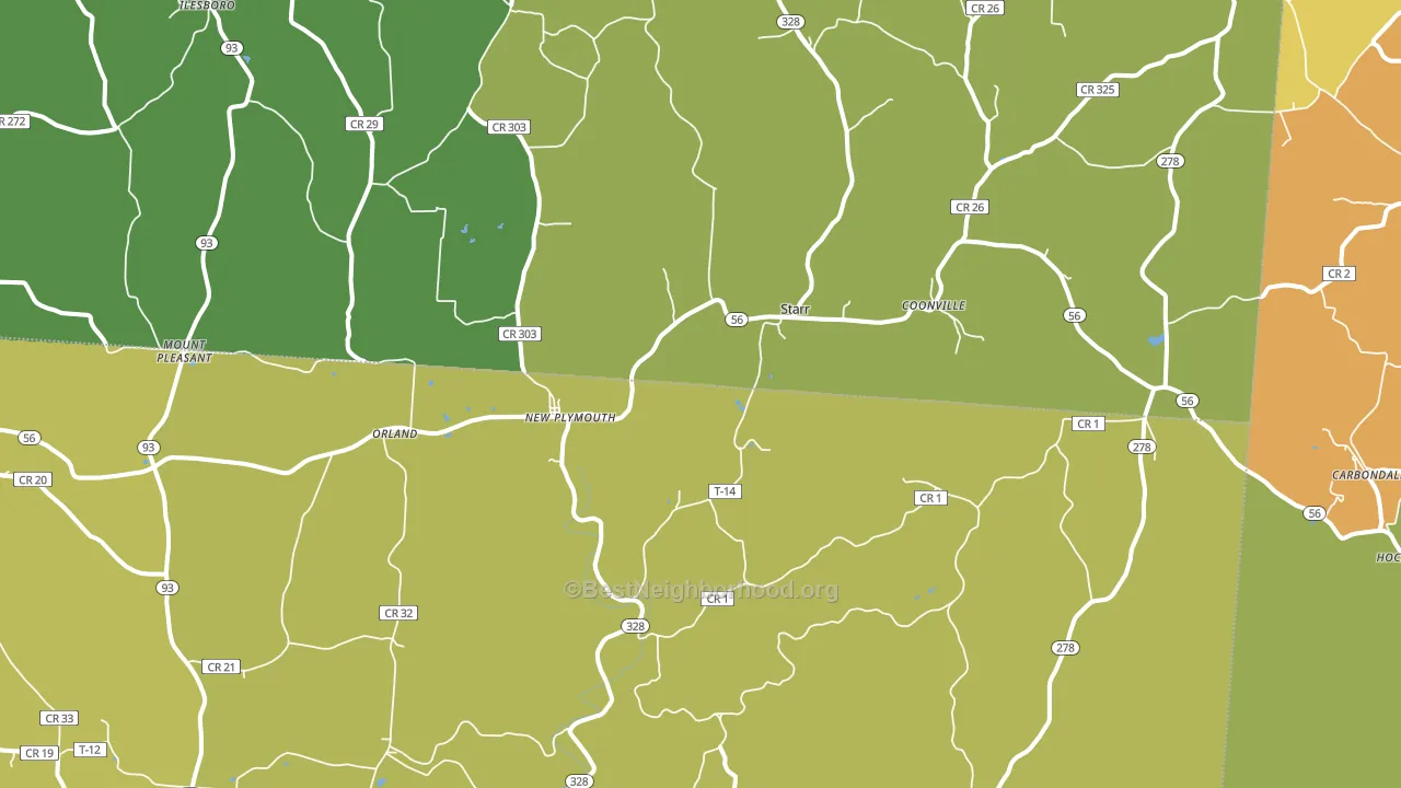 New Plymouth, OH block-group voter-turnout map