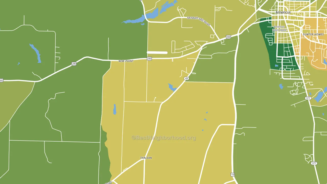 New Point, GA block-group voter-turnout map