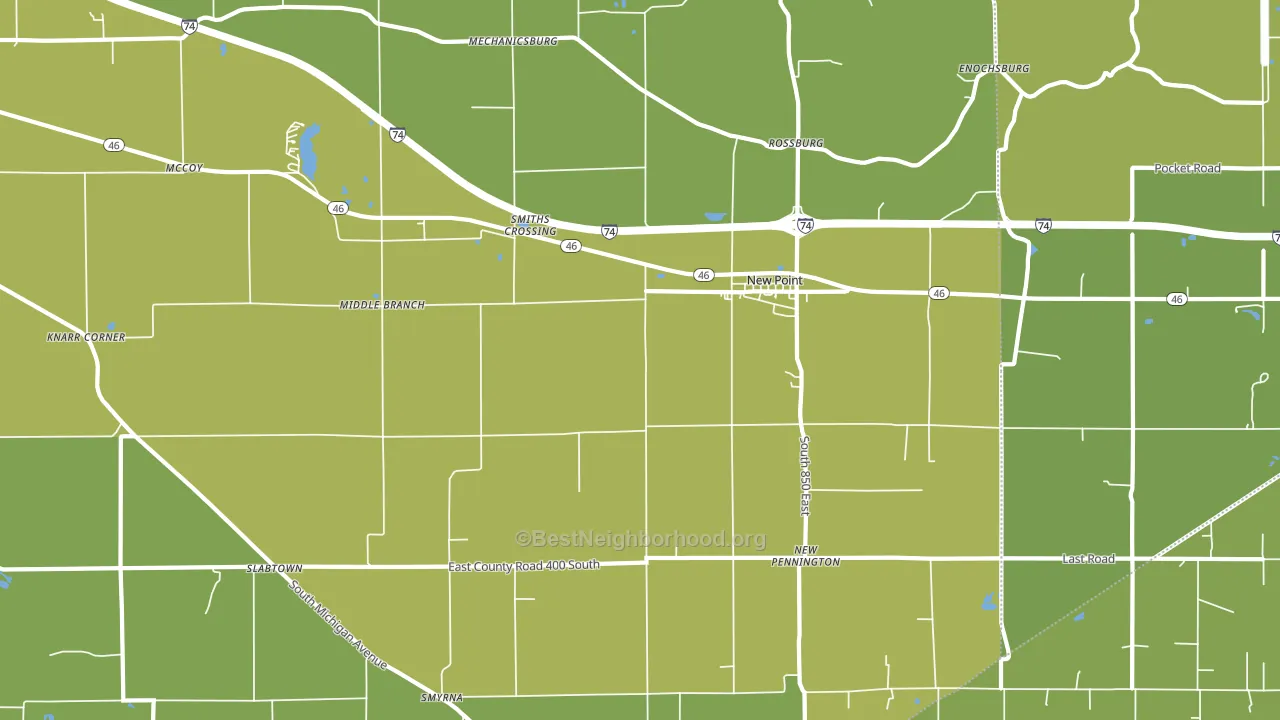 New Point, IN block-group voter-turnout map
