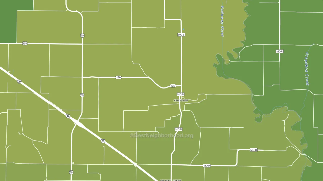 New Point, MO block-group voter-turnout map