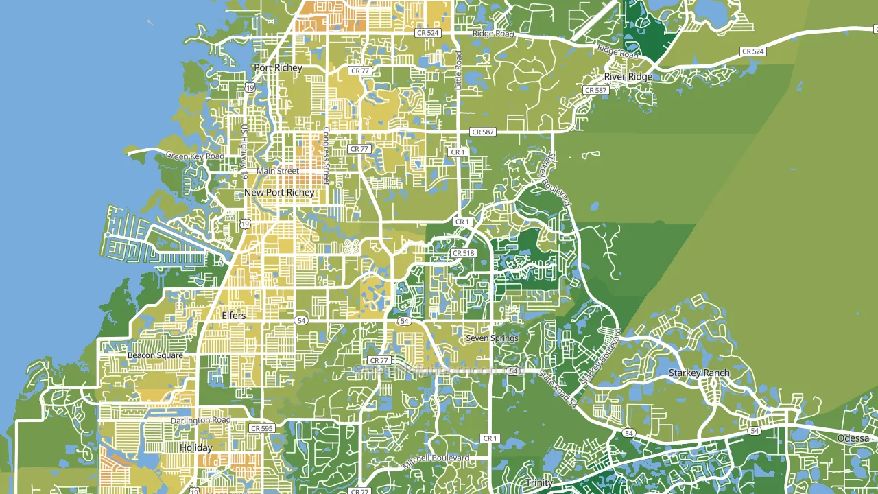 New Port Richey, FL block-group voter-turnout map
