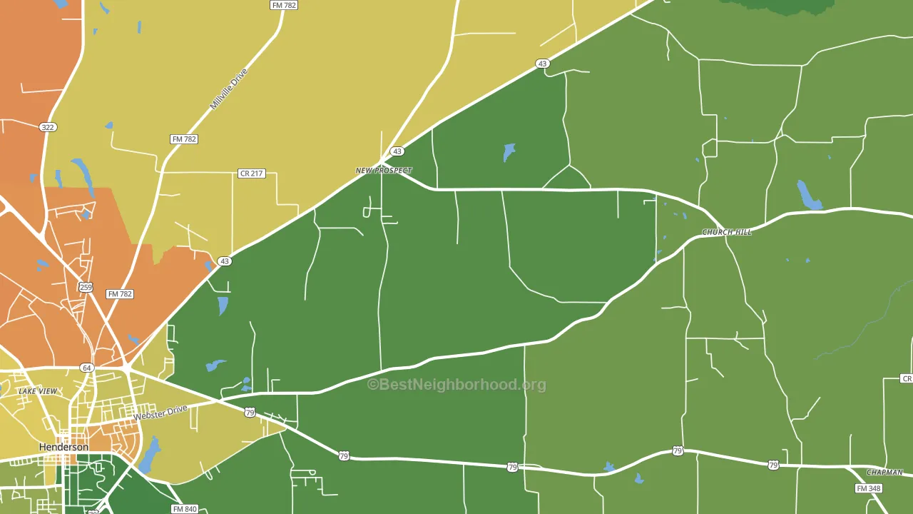 New Prospect, TX block-group voter-turnout map