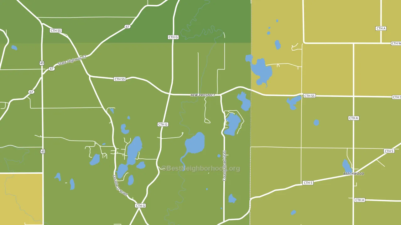 New Prospect, WI block-group voter-turnout map