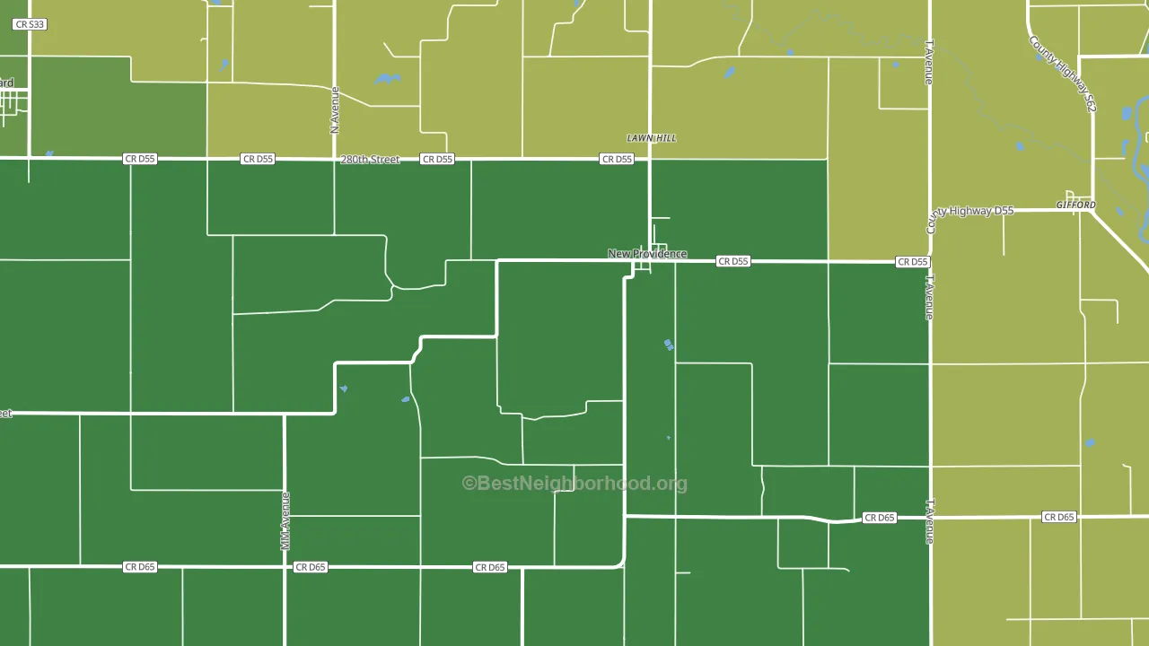New Providence, IA block-group voter-turnout map