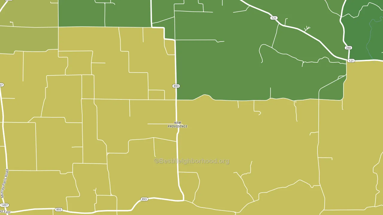 New Providence, KY block-group voter-turnout map