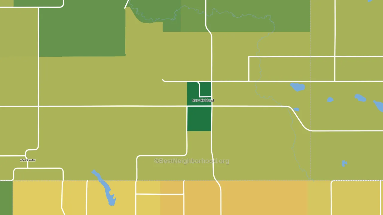 New Richland, MN block-group voter-turnout map