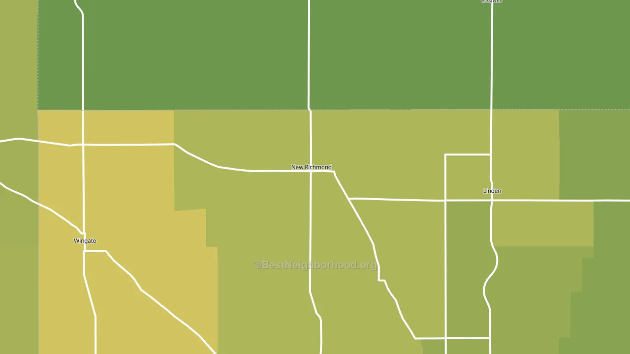 New Richmond, IN block-group voter-turnout map