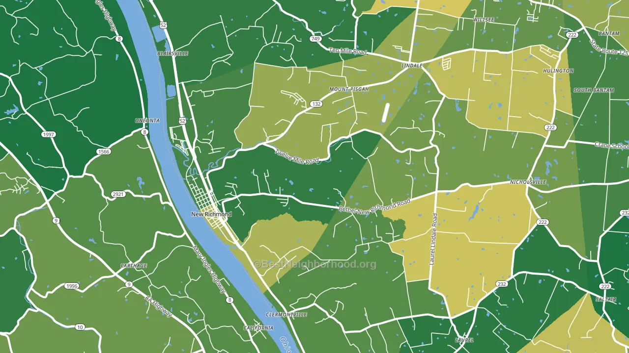 New Richmond, OH block-group voter-turnout map