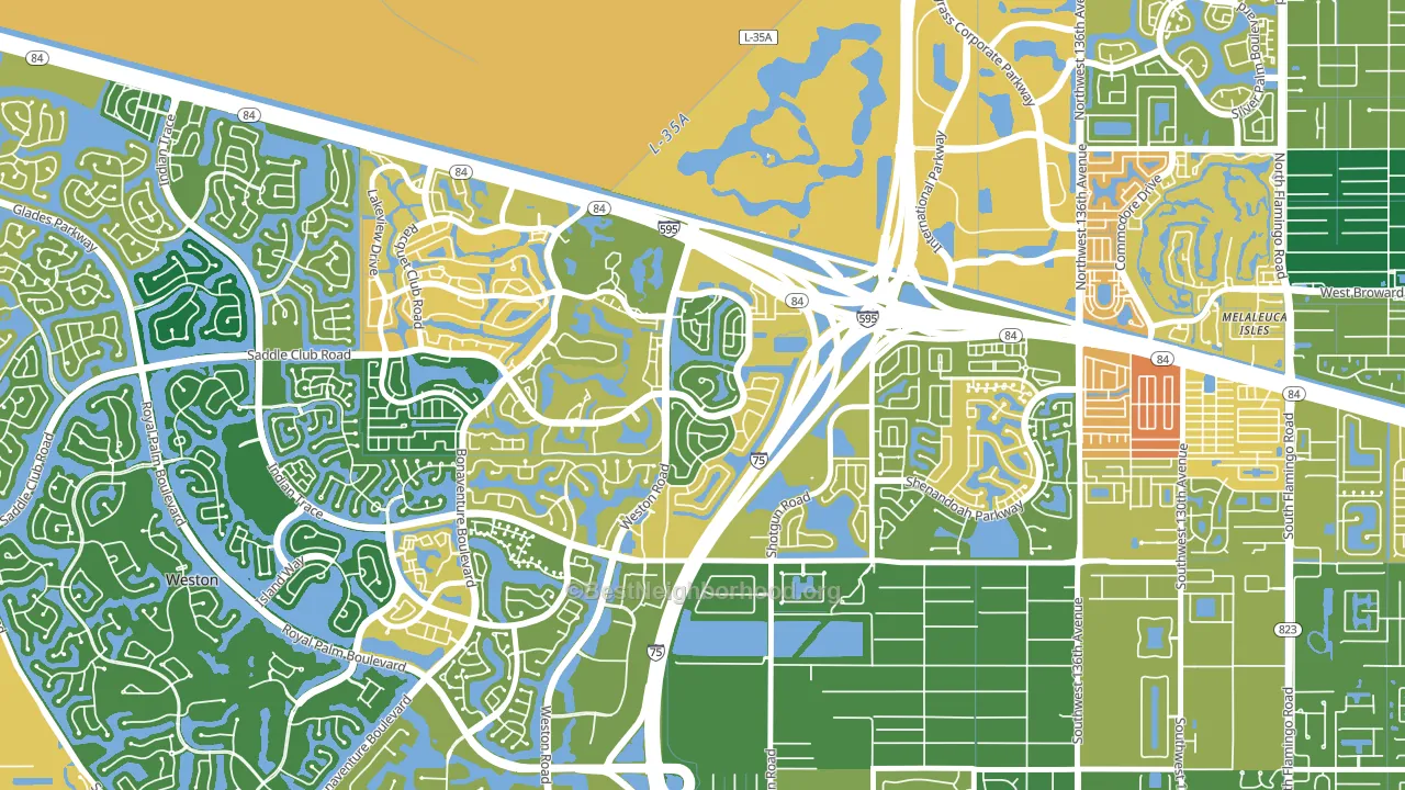 New River Estates, Sunrise, FL block-group voter-turnout map