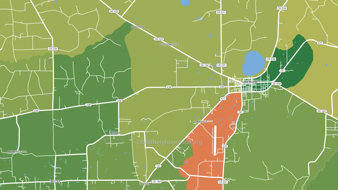 New River, FL block-group voter-turnout map