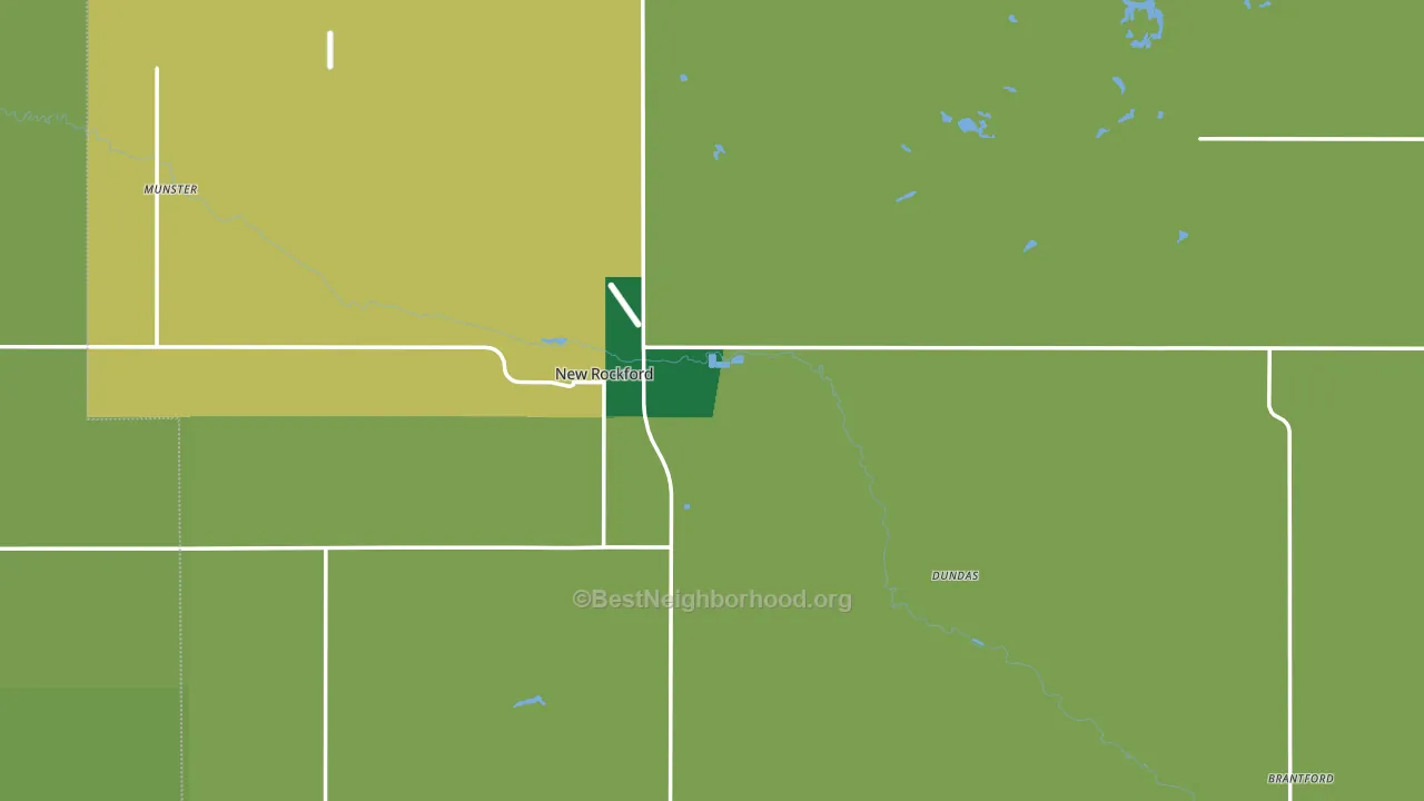 New Rockford, ND block-group voter-turnout map