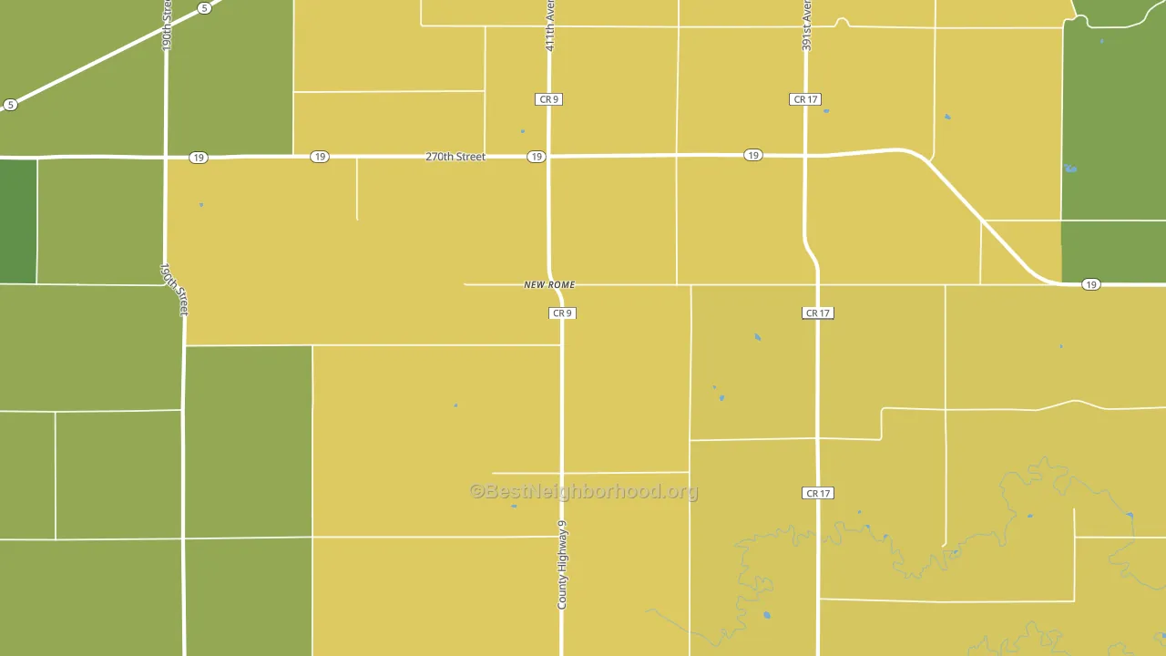 New Rome, MN block-group voter-turnout map