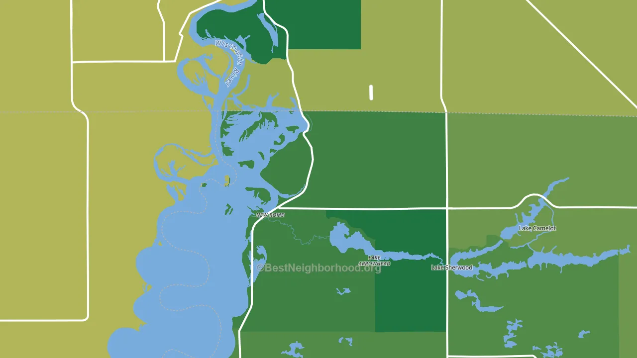 New Rome, WI block-group voter-turnout map