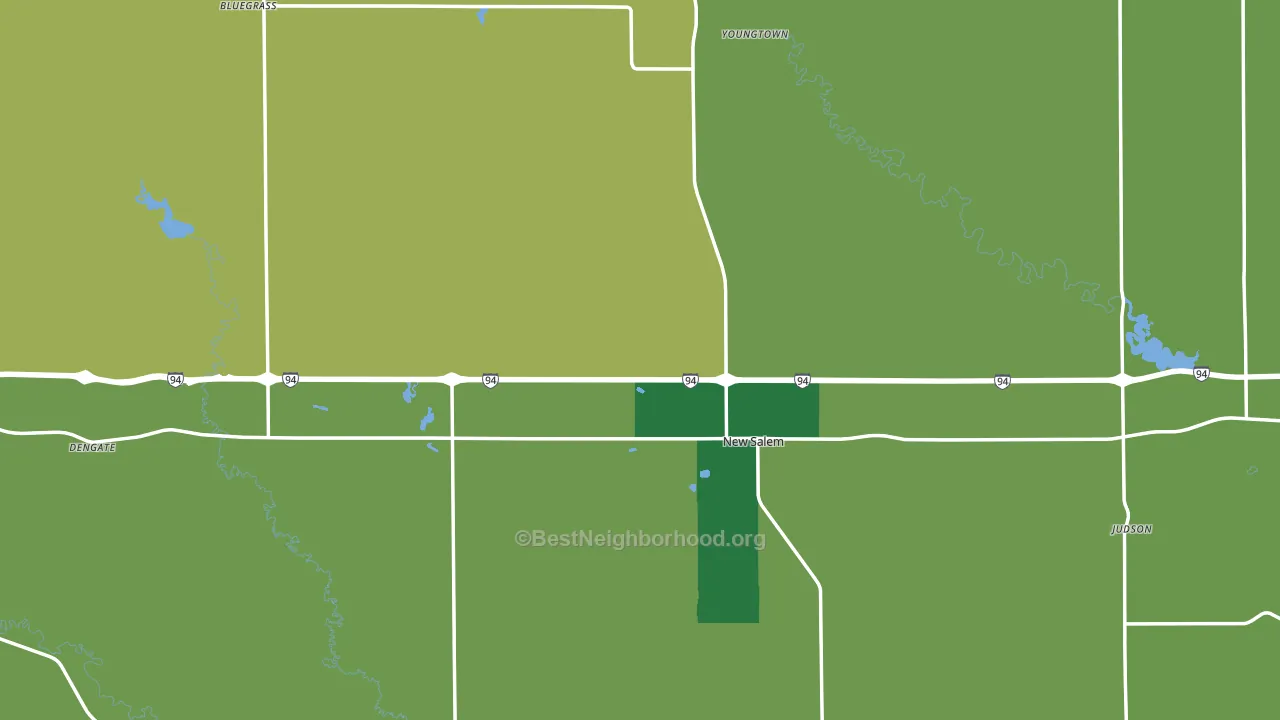 New Salem, ND block-group voter-turnout map