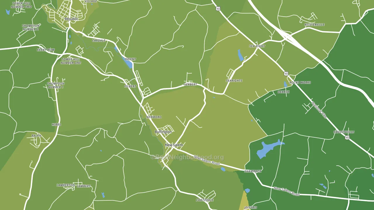 New Salem, PA block-group voter-turnout map