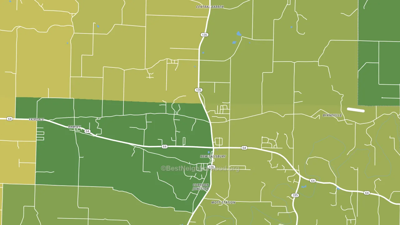 New Salisbury, IN block-group voter-turnout map
