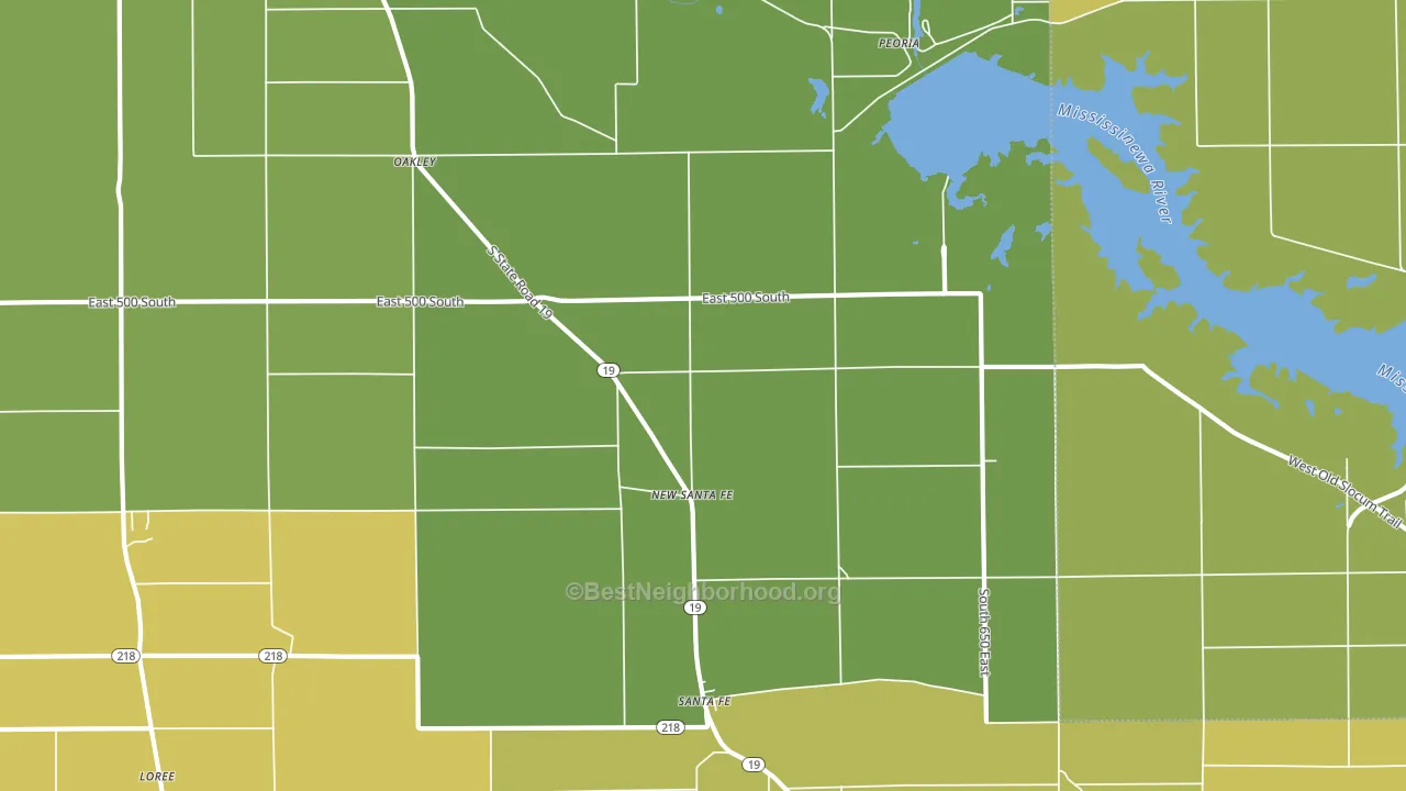New Santa Fe, IN block-group voter-turnout map