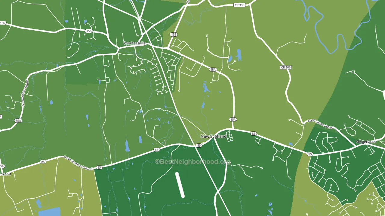 New Scotland, NY block-group voter-turnout map