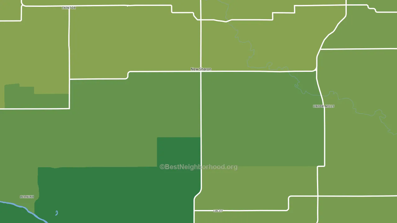 New Sharon, IA block-group voter-turnout map