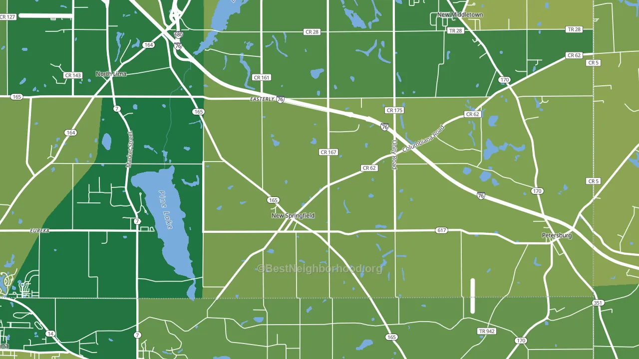 New Springfield, OH block-group voter-turnout map