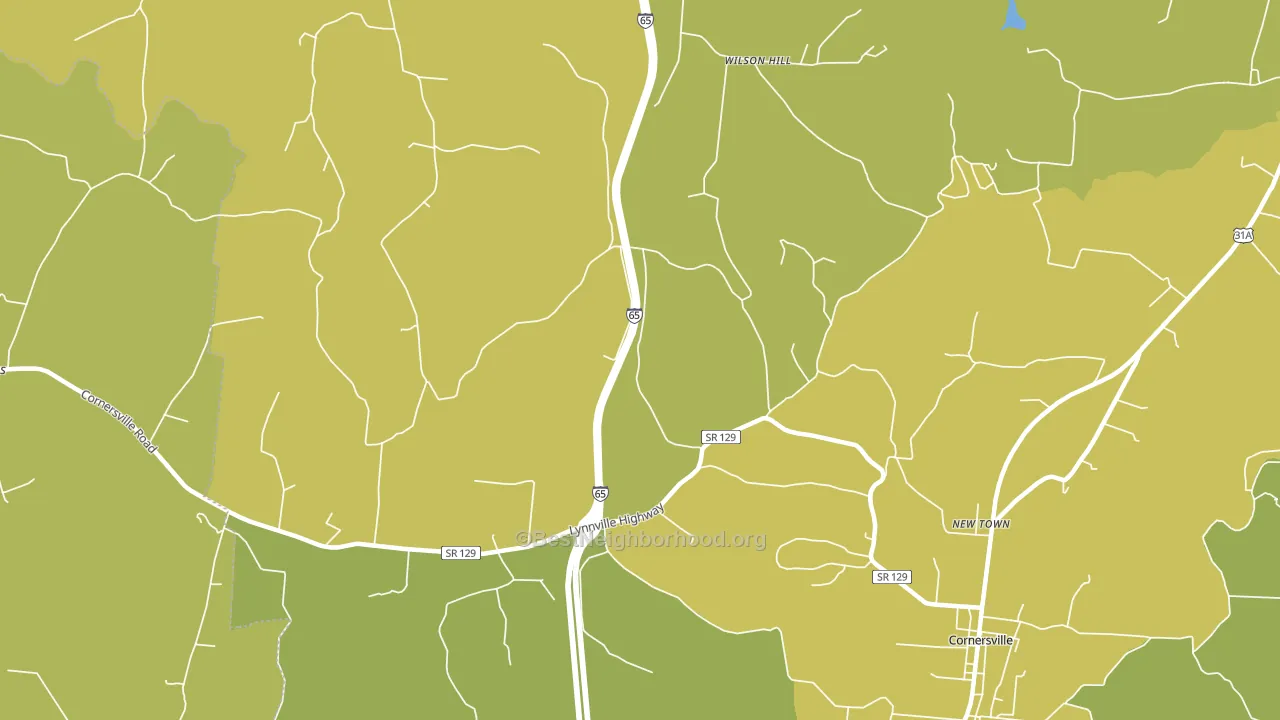 New Town, TN block-group voter-turnout map