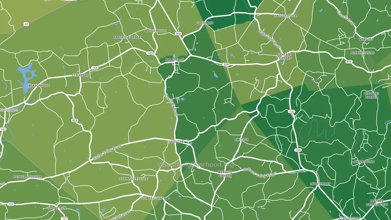 New Tripoli, PA block-group voter-turnout map