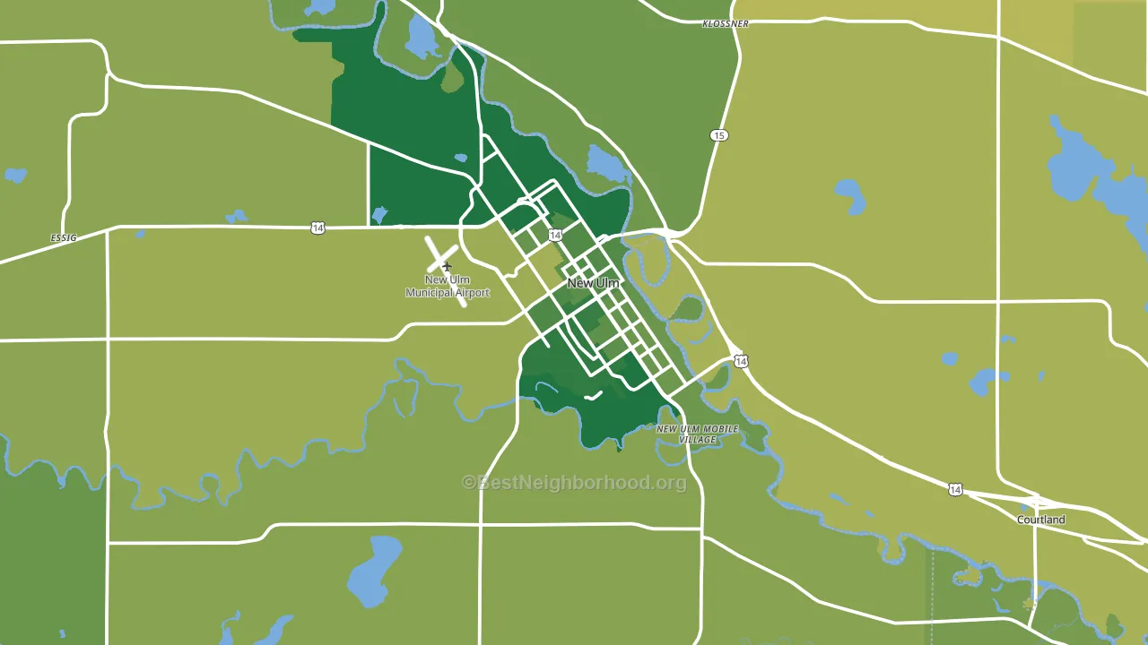 New Ulm, MN block-group voter-turnout map