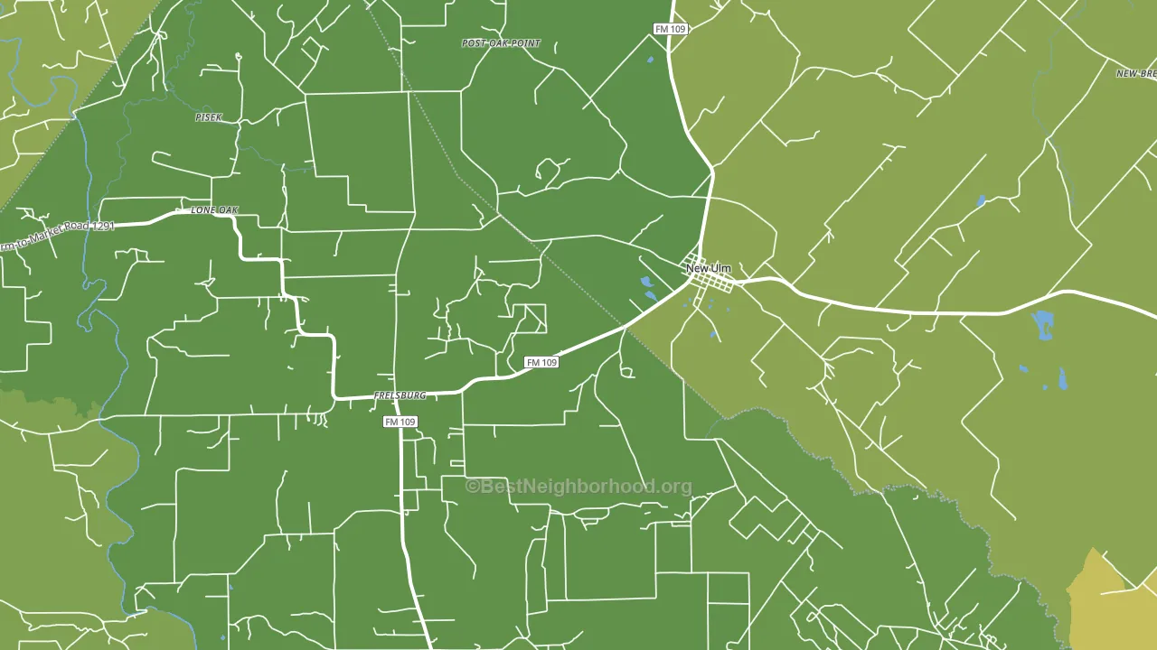 New Ulm, TX block-group voter-turnout map