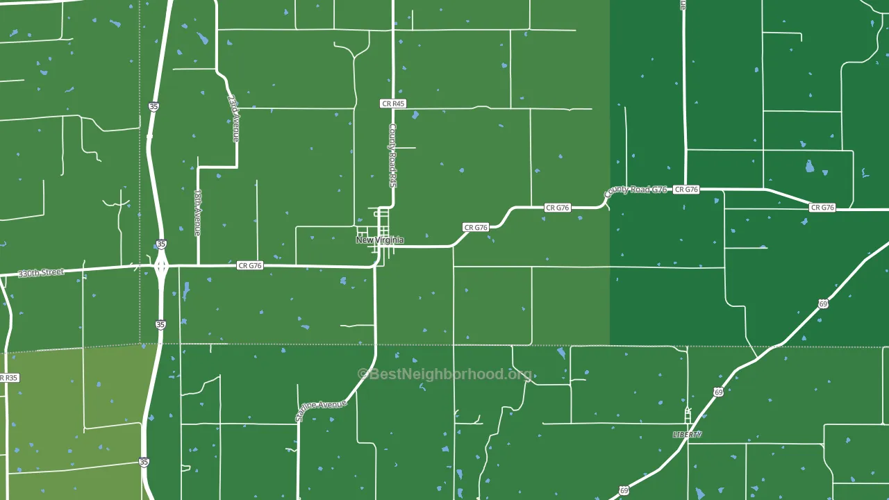 New Virginia, IA block-group voter-turnout map
