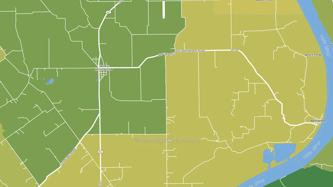 New Washington, IN block-group voter-turnout map
