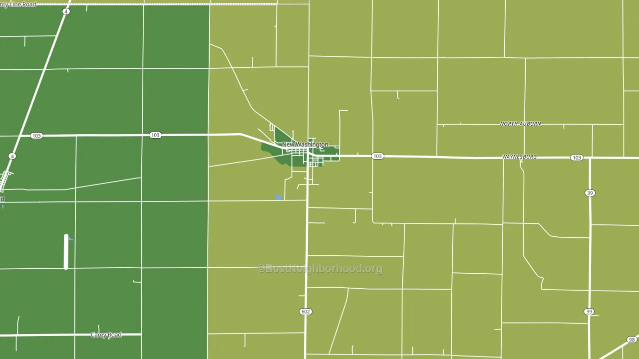 New Washington, OH block-group voter-turnout map