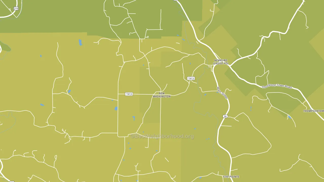 New Washington, PA block-group voter-turnout map