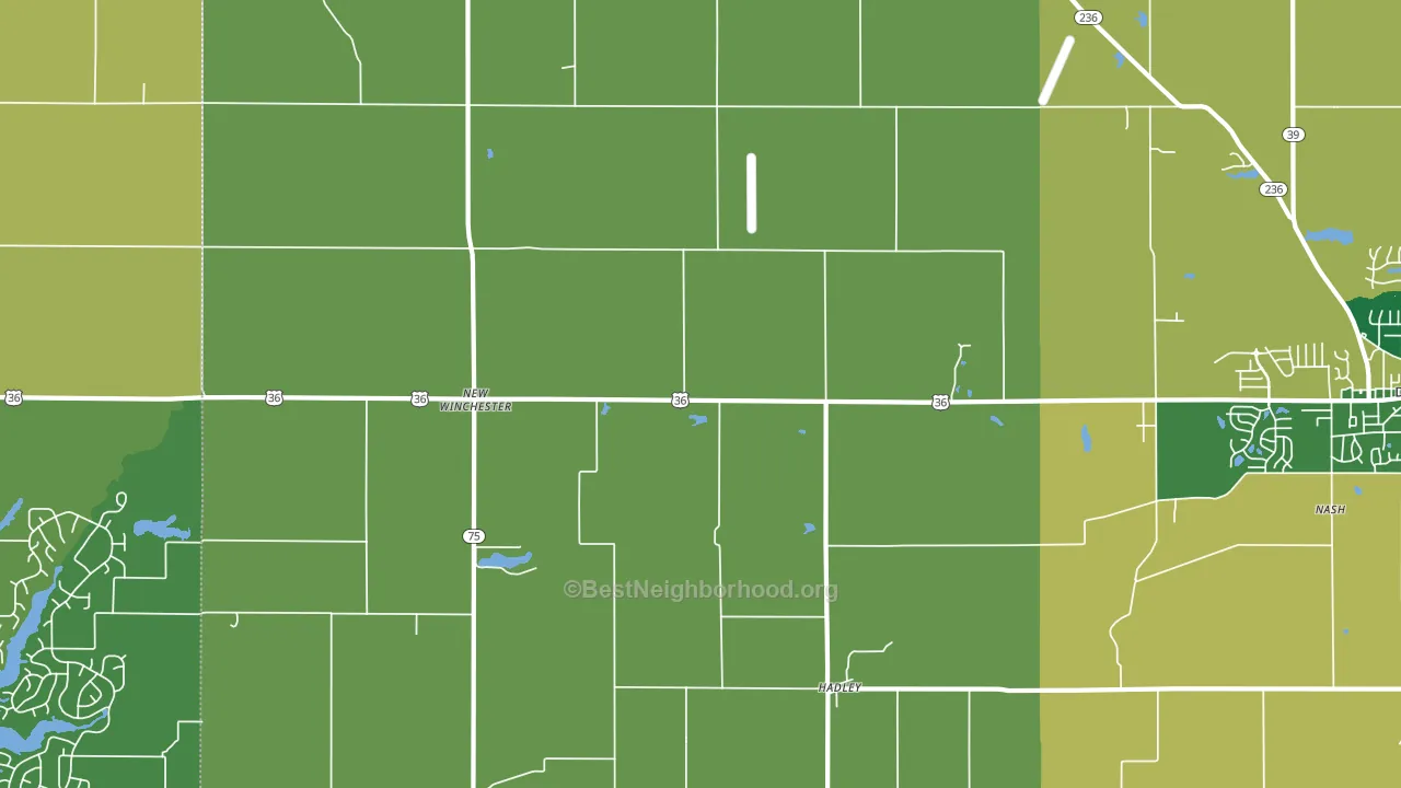 New Winchester, IN block-group voter-turnout map