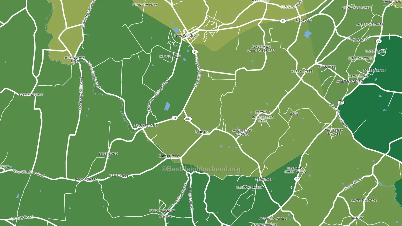 New Windsor, MD block-group voter-turnout map