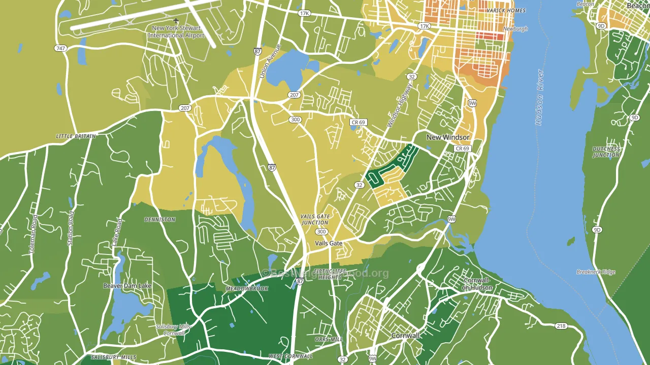 New Windsor, NY block-group voter-turnout map