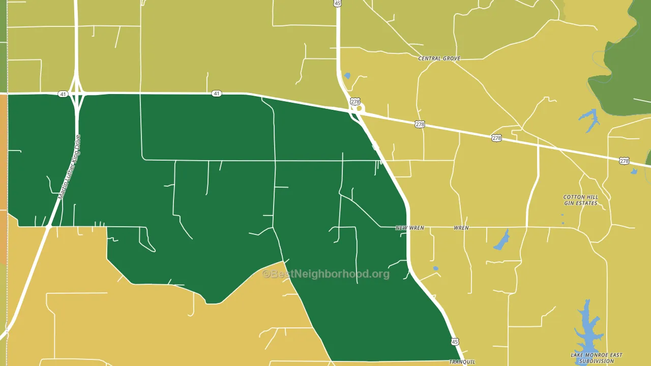 New Wren, MS block-group voter-turnout map