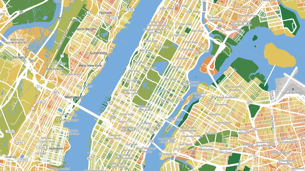 New York County, NY block-group voter-turnout map