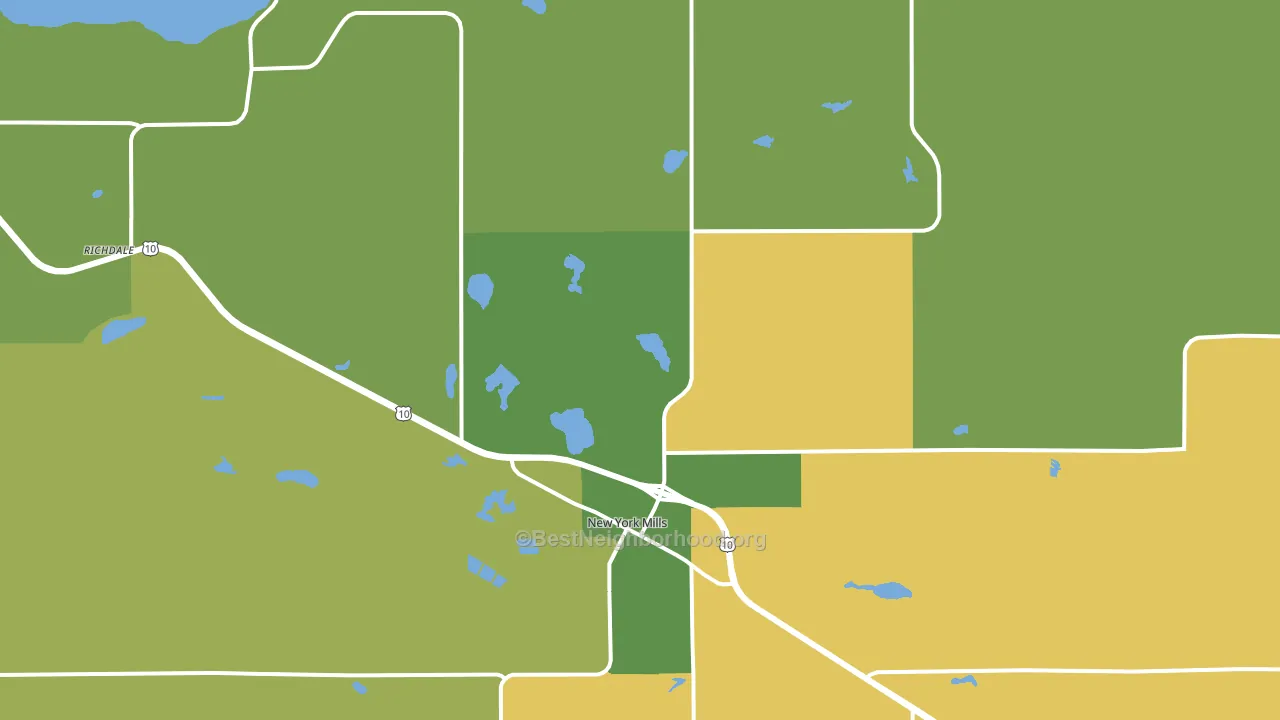 New York Mills, MN block-group voter-turnout map
