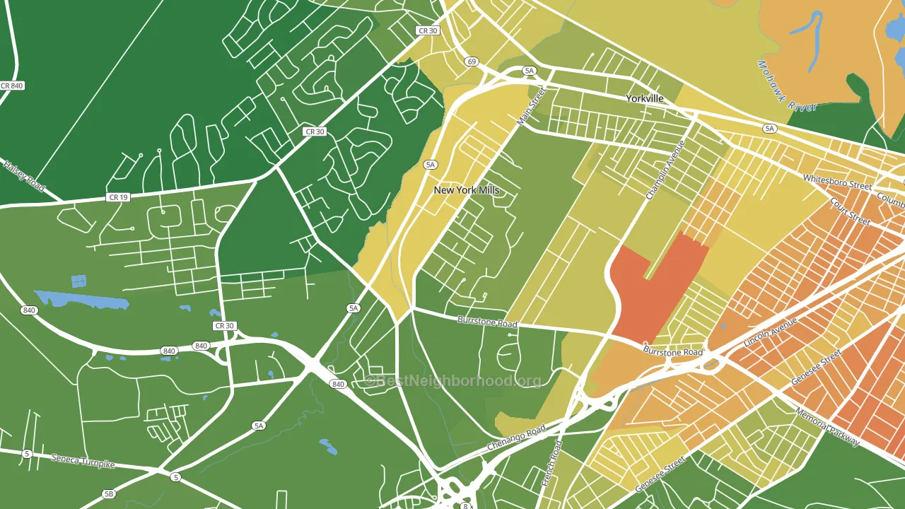 New York Mills, NY block-group voter-turnout map