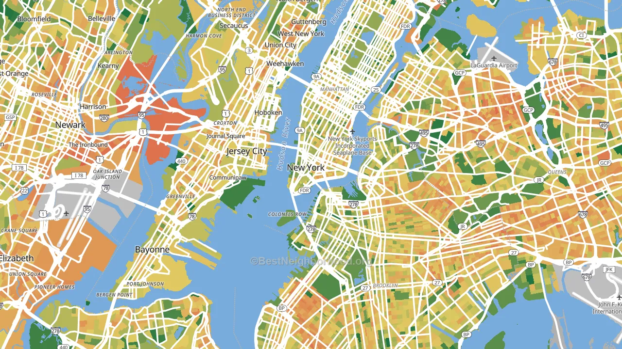 New York, NY block-group voter-turnout map