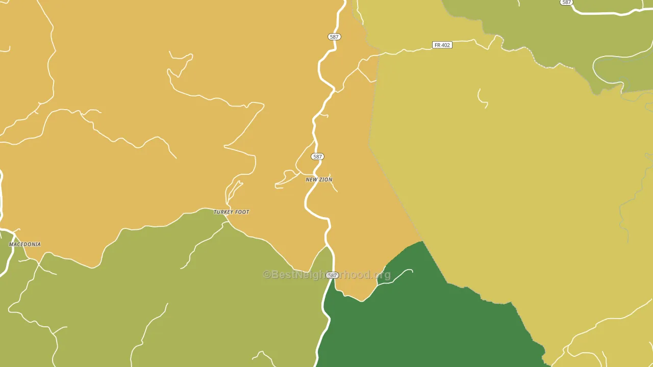 New Zion, KY block-group voter-turnout map