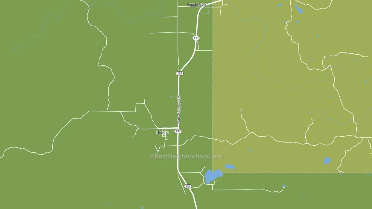 Newald, WI block-group voter-turnout map