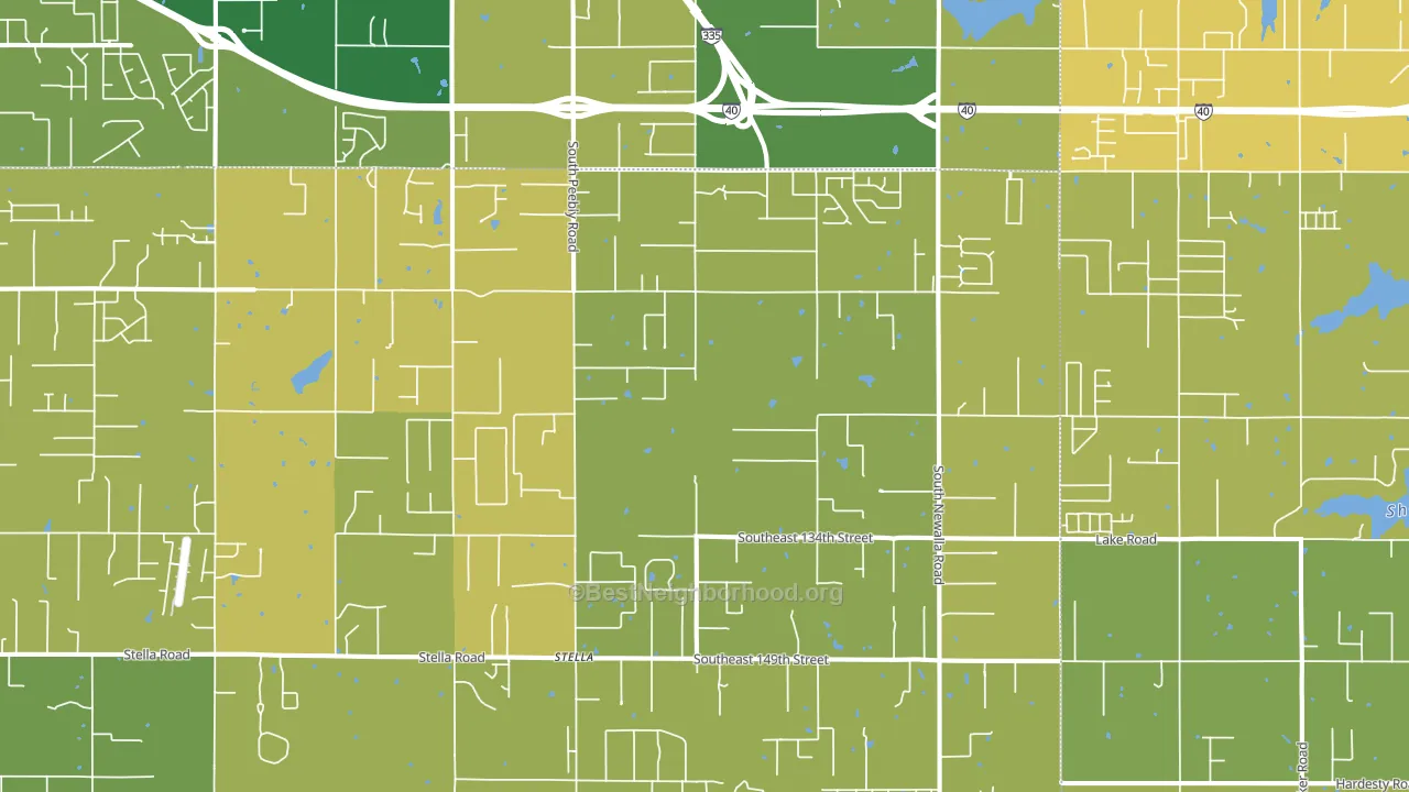 Newalla, OK block-group voter-turnout map