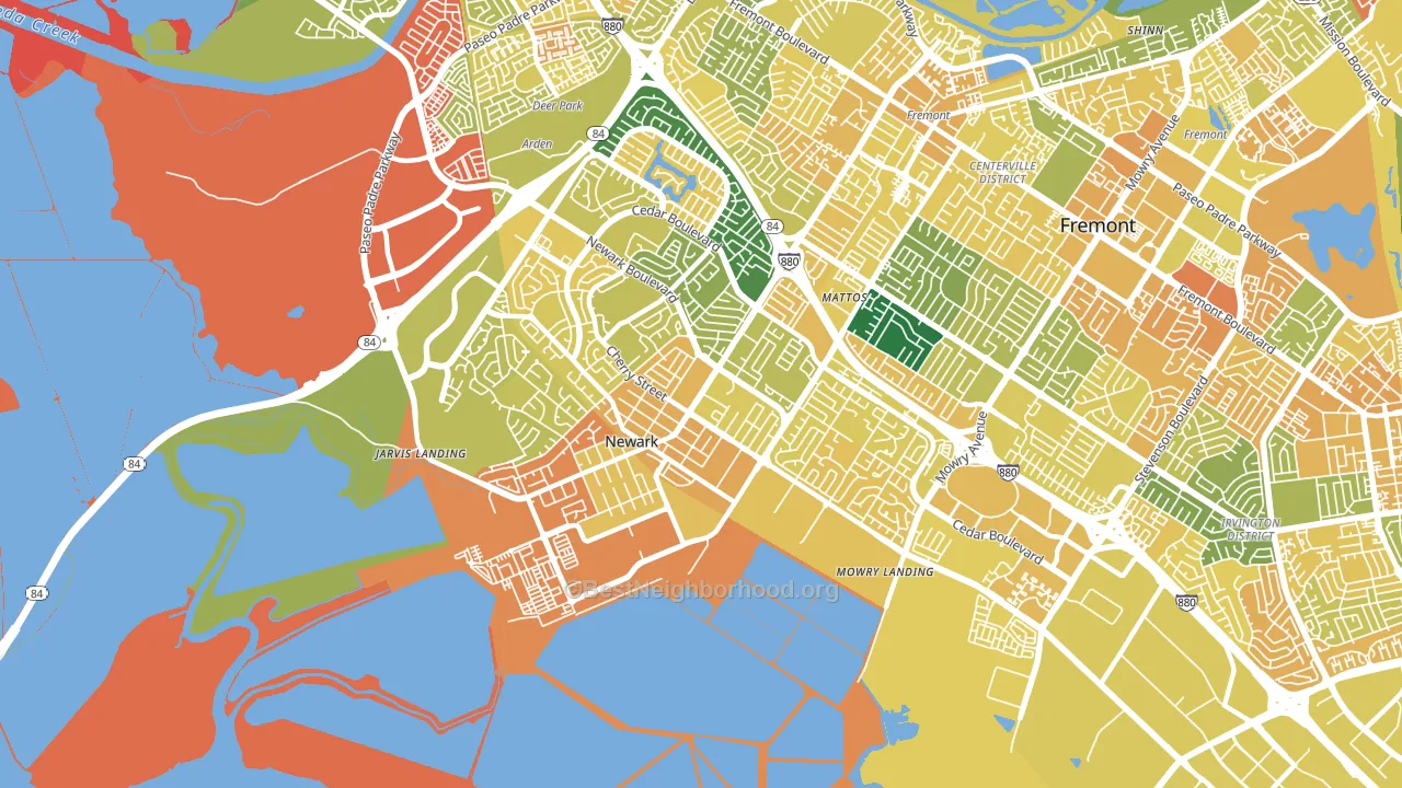 Newark, CA block-group voter-turnout map