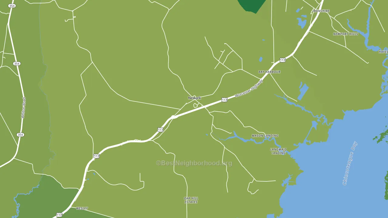 Newark, MD block-group voter-turnout map