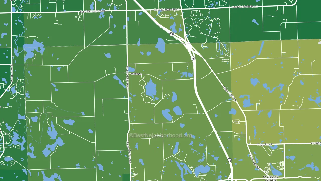 Newark, MI block-group voter-turnout map