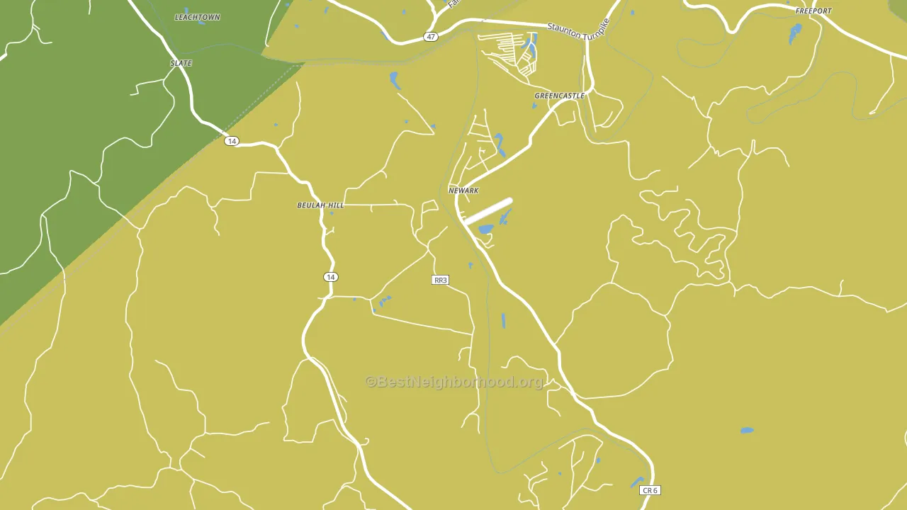 Newark, WV block-group voter-turnout map