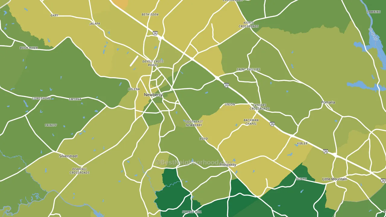 Newberry County, SC block-group voter-turnout map