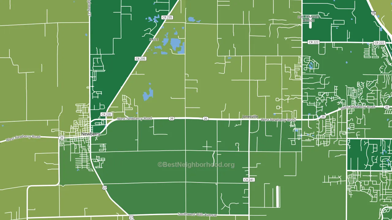 Newberry, FL block-group voter-turnout map